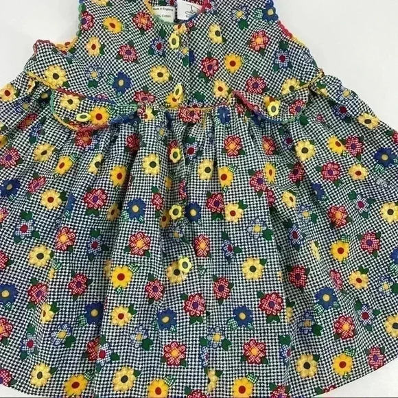 Dani Exclusive Design Toddler Girl Flowers Button Down Dress Size 12 Months - Picture 6 of 10